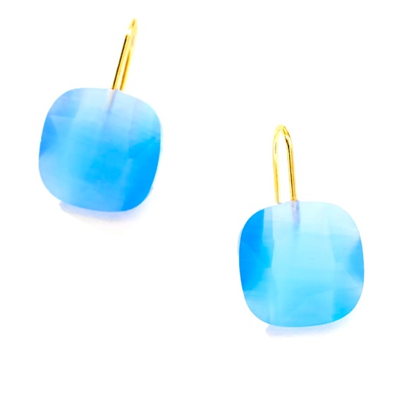 Blue Floating Crystal Earrings - Picture 1 of 6